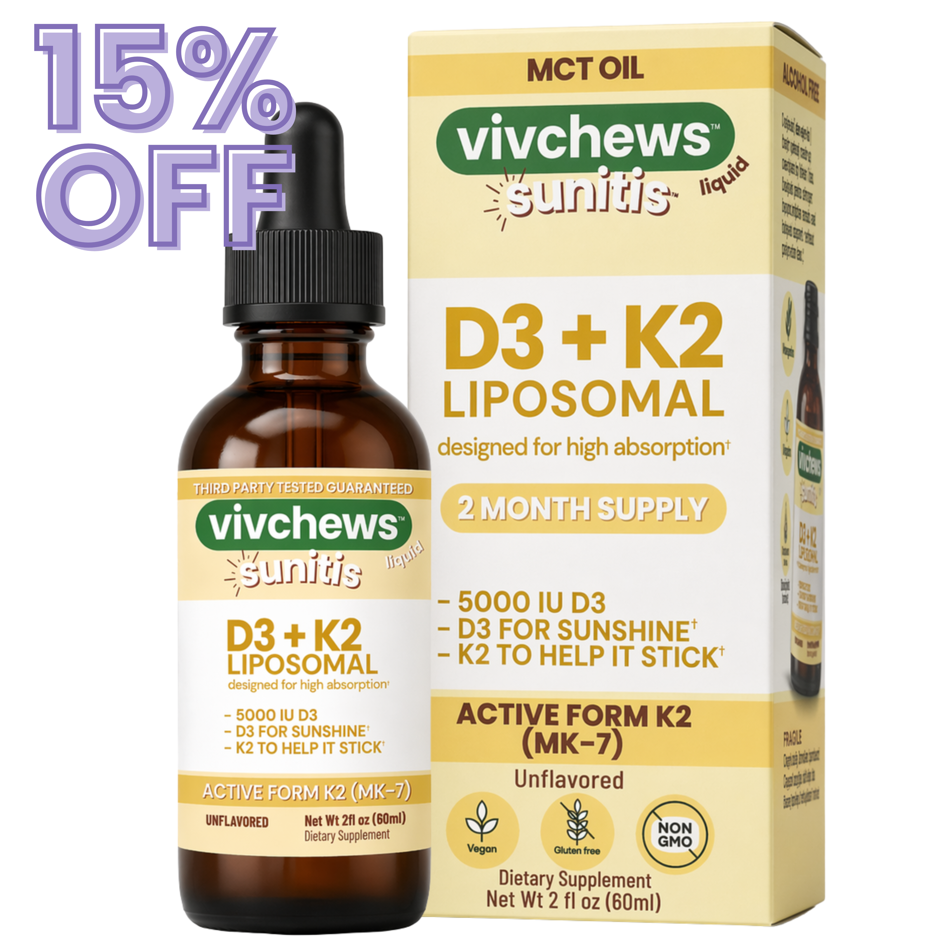 vitamin D3 + K2 liposomal liquid drops sunitis | vivchews