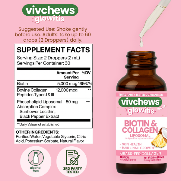 biotin + collagen liposomal liquid drops - glowitis™