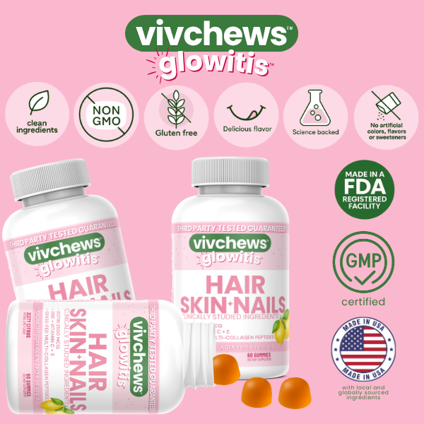 hair, skin & nails support gummies - glowitis™