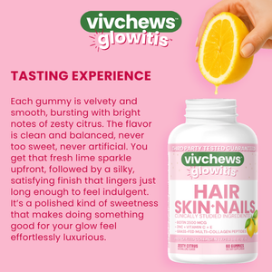 hair, skin & nails support gummies - glowitis™