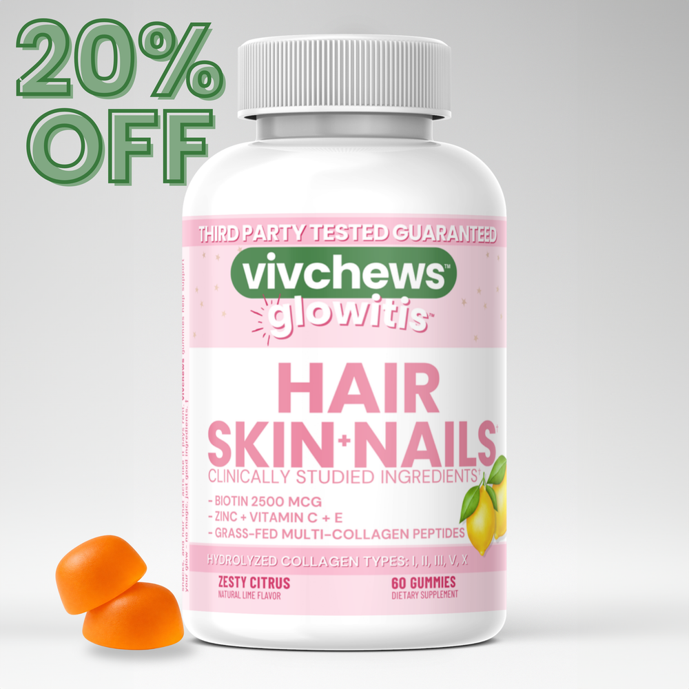 hair, skin & nails support gummies - glowitis®