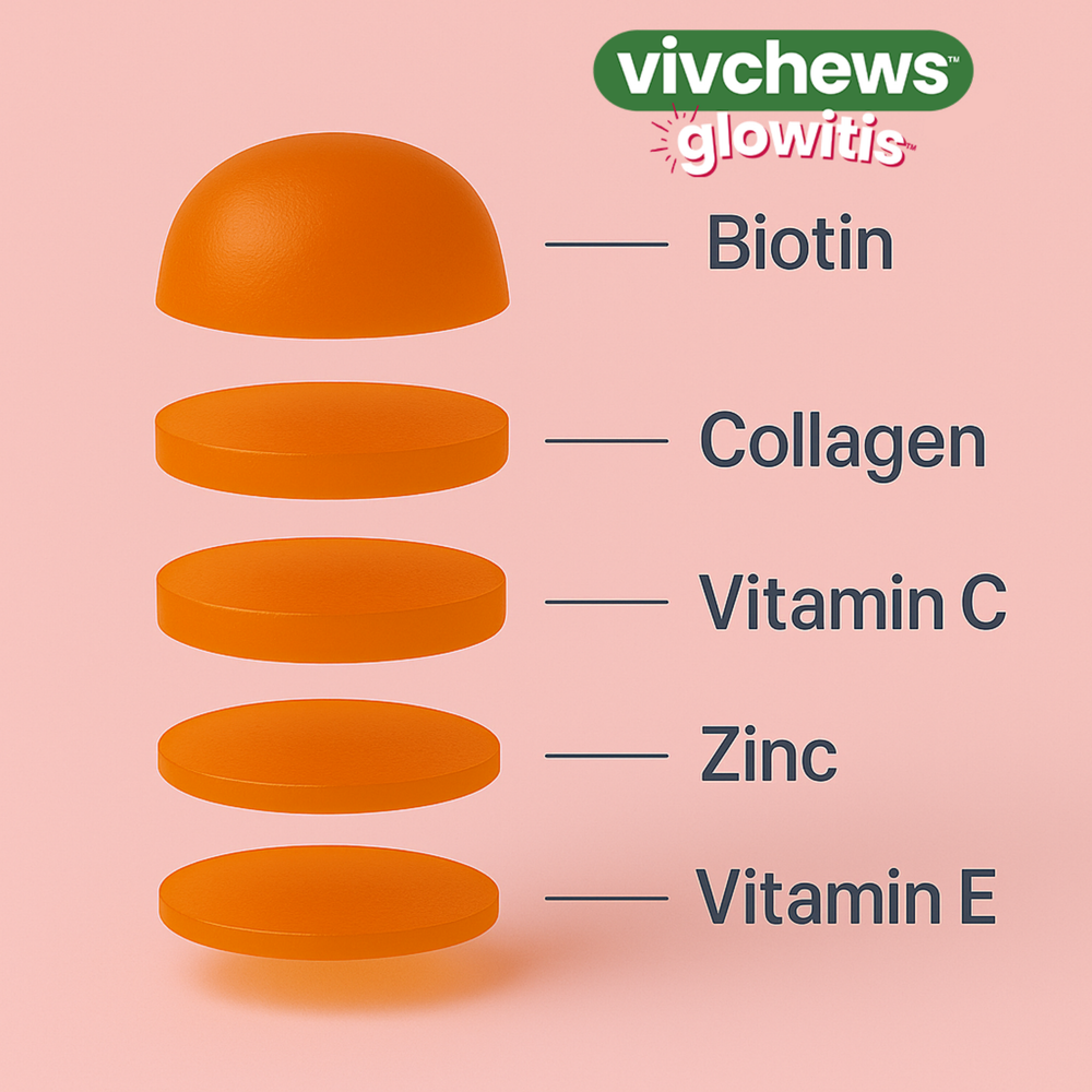 hair, skin & nails support gummies - glowitis™