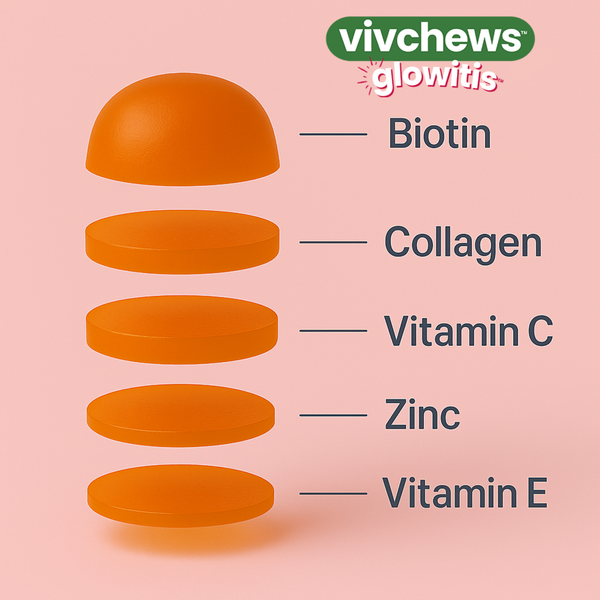 hair, skin & nails support gummies - glowitis™