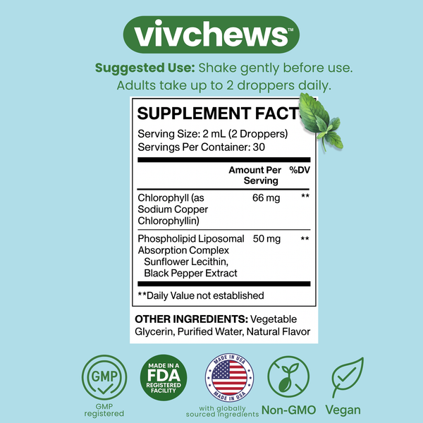 chlorophyll - internal deodorant liposomal liquid drops