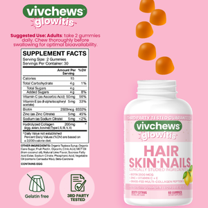 hair, skin & nails support gummies - glowitis™