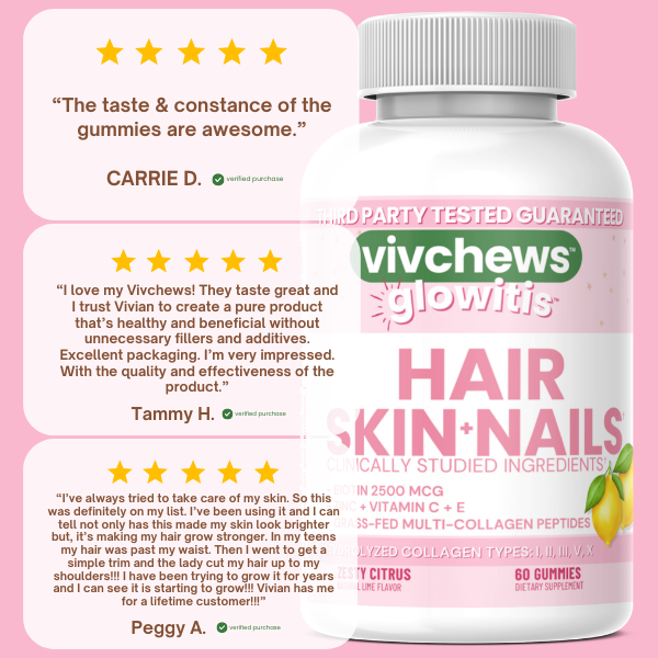 hair, skin & nails support gummies - glowitis™